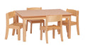 Small Rectangular Table (L960 x W695 x H530mm) + 4 Beech Stacking Chairs (H310mm)
