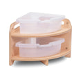 Low Level 90° Corner Unit with 2 Clear Tubs