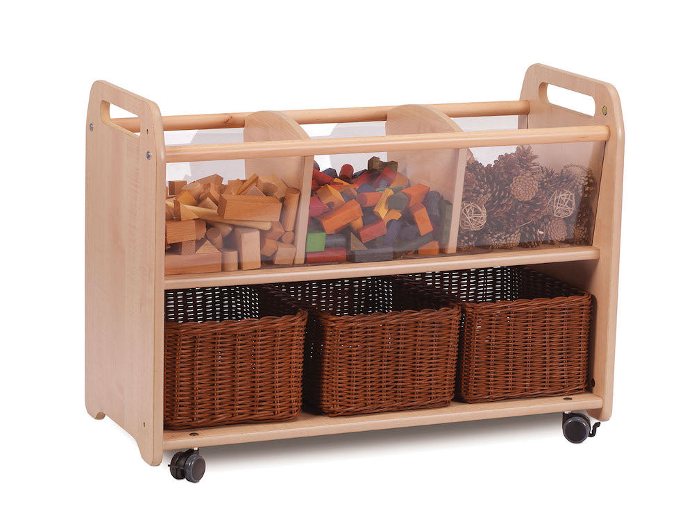 MOBILE CLEAR VIEW STORAGE UNIT WITH 3 BASKETS