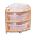 Tall 90° Corner Unit with 3 Clear Tubs