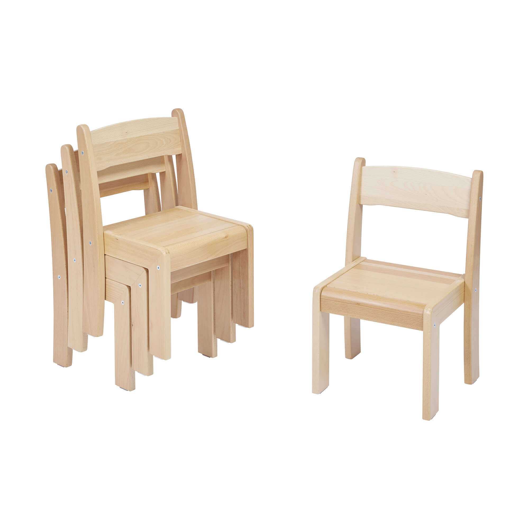 STACKING CHAIR - BEECH 4 PACK (H260)