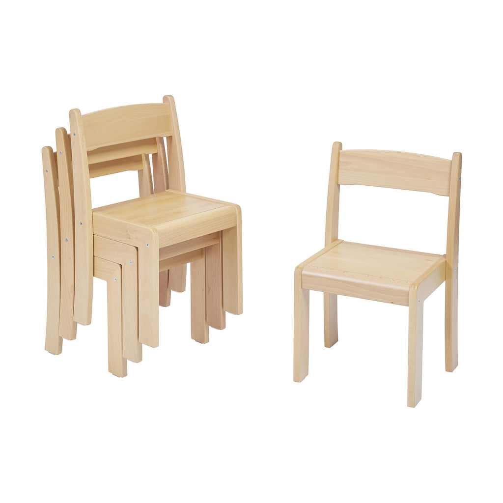 STACKING CHAIR - BEECH 4 PACK (H310)