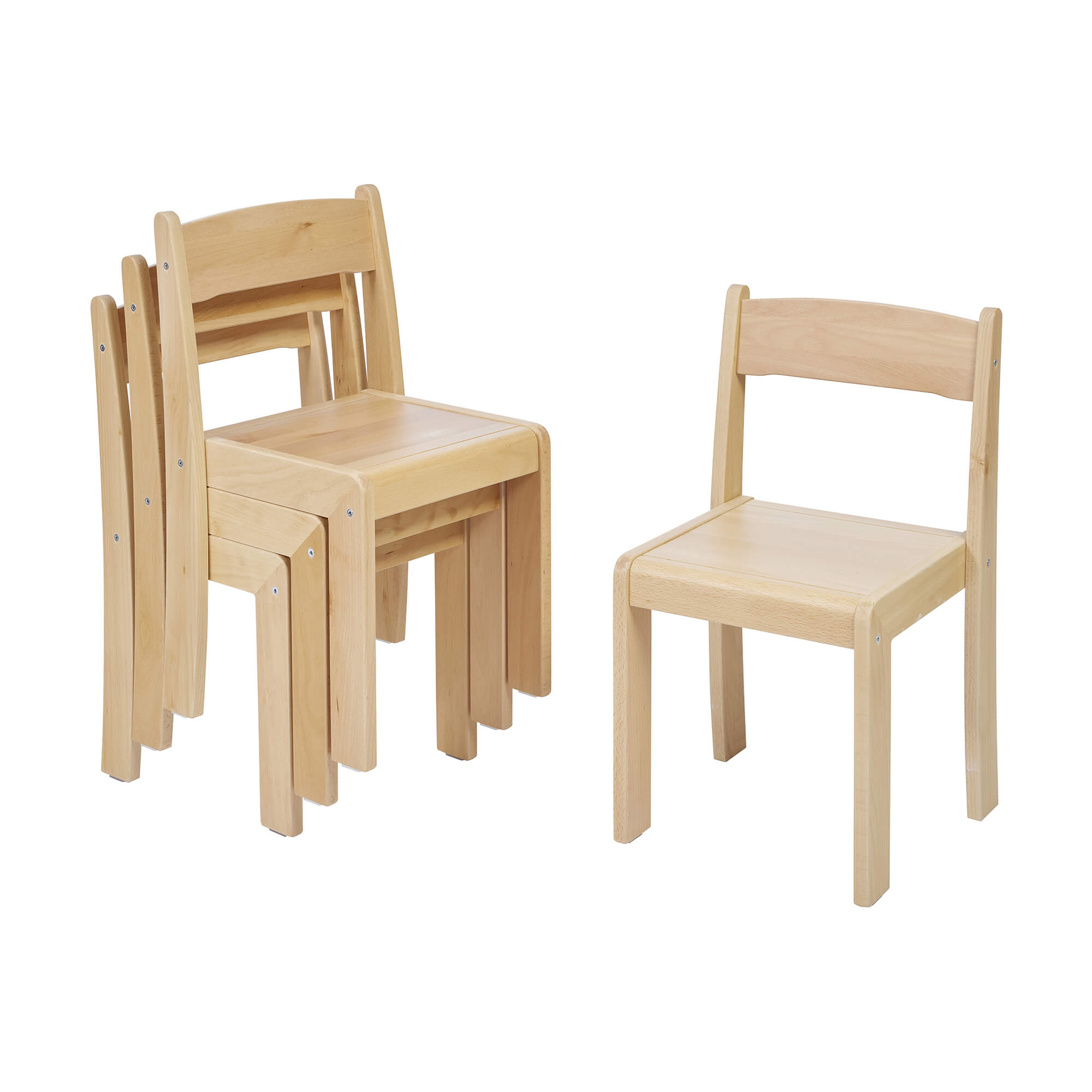 STACKING CHAIR - BEECH 4 PACK (H350)