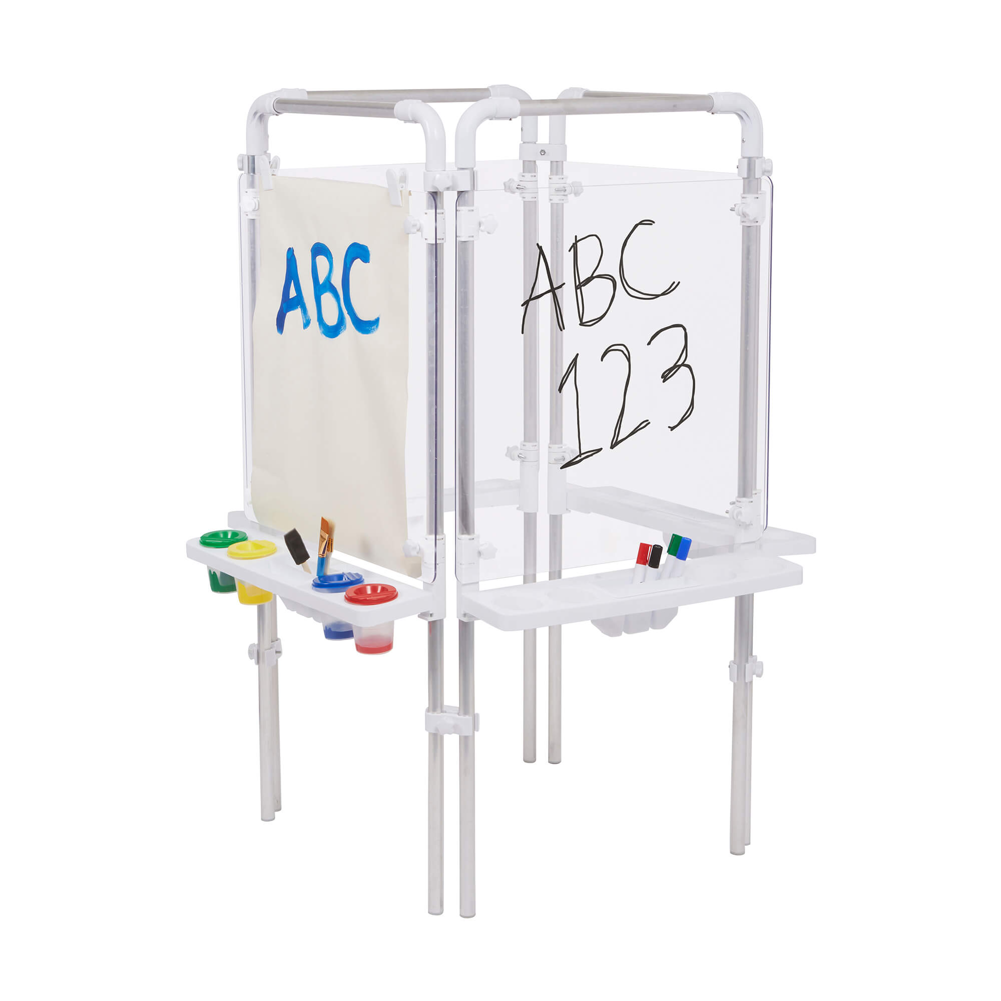 4 SIDED EASEL SET (4 CLEAR BOARDS)